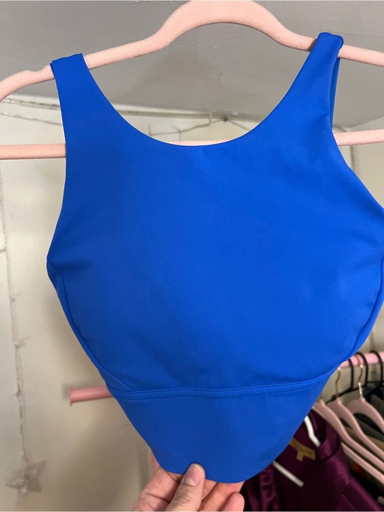 lululemon athletica Other - #033 Lululemon Stronger As One Long Line Bra Med Supp C/D Wild Bluebell Sz 4 EUC
